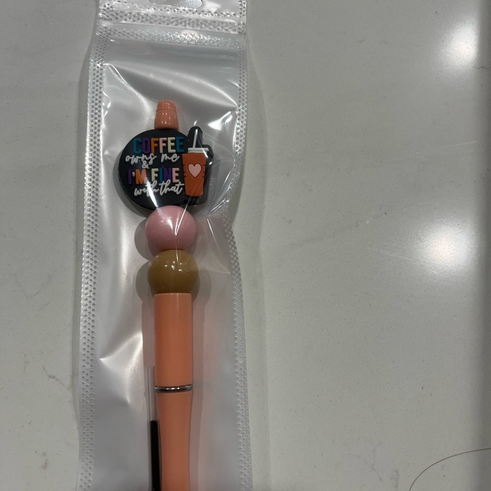 Colorful Coffee-Themed Pen
